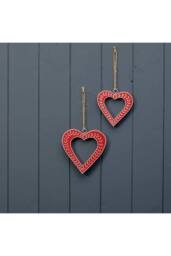 KDMD Statement Hanging Red Heart with White Kerry Work - thumbnail 1