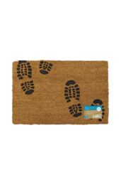 JVL Rubber Embossed PVC Backed Coir Doormat 40x60cm Foot Prints in Natural - Size: 40 cm x 60 cm - thumbnail 6