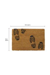 JVL Rubber Embossed PVC Backed Coir Doormat 40x60cm Foot Prints in Natural - Size: 40 cm x 60 cm - thumbnail 5