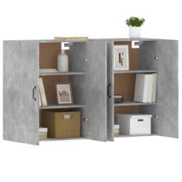 Berkfield Home Wall Mounted Cabinets 2 pcs Concrete Grey Engineered Wood - thumbnail 4