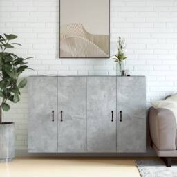Berkfield Home Wall Mounted Cabinets 2 pcs Concrete Grey Engineered Wood - thumbnail 2
