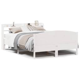 Berkfield Home Decorative Bed Frame without Mattress White 120x200 cm Solid Wood Pine - Size: Small Double - thumbnail 3