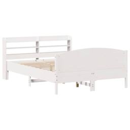 Berkfield Home Decorative Bed Frame without Mattress White 120x200 cm Solid Wood Pine - Size: Small Double - thumbnail 1