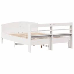 Berkfield Home Decorative Bed Frame without Mattress White 120x200 cm Solid Wood Pine - Size: Small Double - thumbnail 6