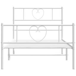 Berkfield Home Metal Bed Frame with Headboard & Footboard White 90x200 cm - thumbnail 4