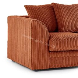 Furnishings For Less UK Luxor Jumbo Cord Fabric 2 Seater Sofa in Orange - thumbnail 2