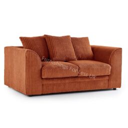 Furnishings For Less UK Luxor Jumbo Cord Fabric 2 Seater Sofa in Orange - thumbnail 1