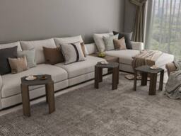 Decorotika Lori 3-Pieces Nesting Table Coffee Table Cocktail Table Set in Brown - thumbnail 2
