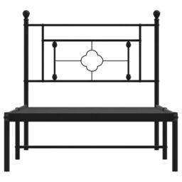 Berkfield Home Metal Bed Frame without Mattress with Headboard Black 90x190cm - Size: 90x190 cm - thumbnail 5