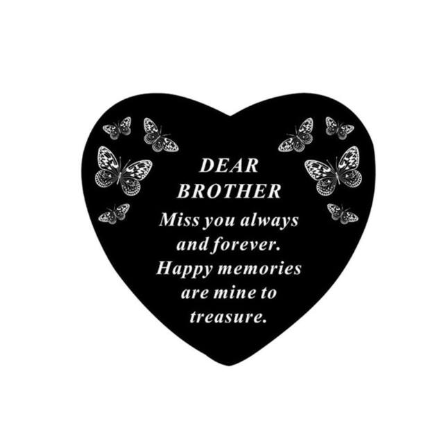 David Fischhoff Black Graveside Memorial Butterfly Heart Ornament Plaque - Brother - image 1