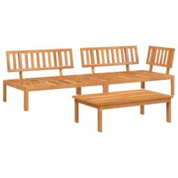 Berkfield Home 3 Piece Garden Pallet Sofa Set Solid Wood Acacia in Brown - thumbnail 2