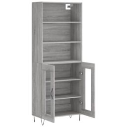 Berkfield Home Highboard Grey Sonoma 69.5x34x180 cm Engineered Wood - thumbnail 4