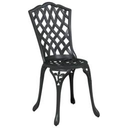 Berkfield Home Stylish 3 Piece Garden Bistro Set - Black Cast Aluminum - thumbnail 4