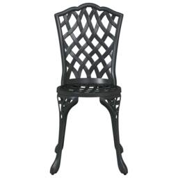 Berkfield Home Stylish 3 Piece Garden Bistro Set - Black Cast Aluminum - thumbnail 7