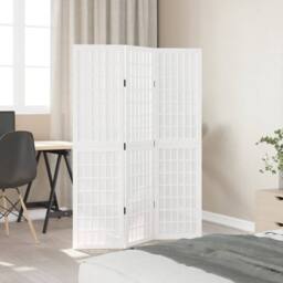 Berkfield Home Room Divider 3 Panels White Solid Wood Paulownia