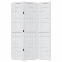 Berkfield Home Room Divider 3 Panels White Solid Wood Paulownia - thumbnail 4