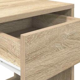 Berkfield Home Bedside Cabinets with Drawer 2 pcs Sonoma Oak 35x34x66.5 cm in Brown - thumbnail 9
