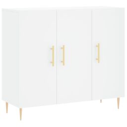 Berkfield Home Sideboard White 90x34x80 cm Engineered Wood - Size: 90 x 34 x 80 cm - thumbnail 2