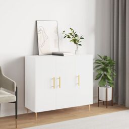 Berkfield Home Sideboard White 90x34x80 cm Engineered Wood - Size: 90 x 34 x 80 cm - thumbnail 1
