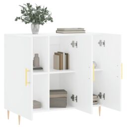 Berkfield Home Sideboard White 90x34x80 cm Engineered Wood - Size: 90 x 34 x 80 cm - thumbnail 4