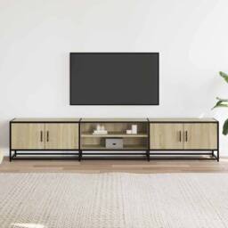 Berkfield Home TV Cabinet Sonoma Oak 210x35x41 cm Engineered Wood in Brown - Size: 210 x 35 x 41 cm - thumbnail 3