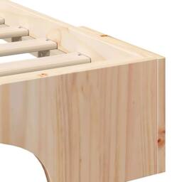 Berkfield Home Stylish Floor Bed Frame with Storage Brown 80 x 220 cm Solid pine wood in Natural - thumbnail 8