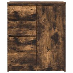 Berkfield Home Sideboard with Drawers Smoked Oak 71x35x84 cm Engineered Wood in Brown - Size: 71 x 35 x 84 cm - thumbnail 6