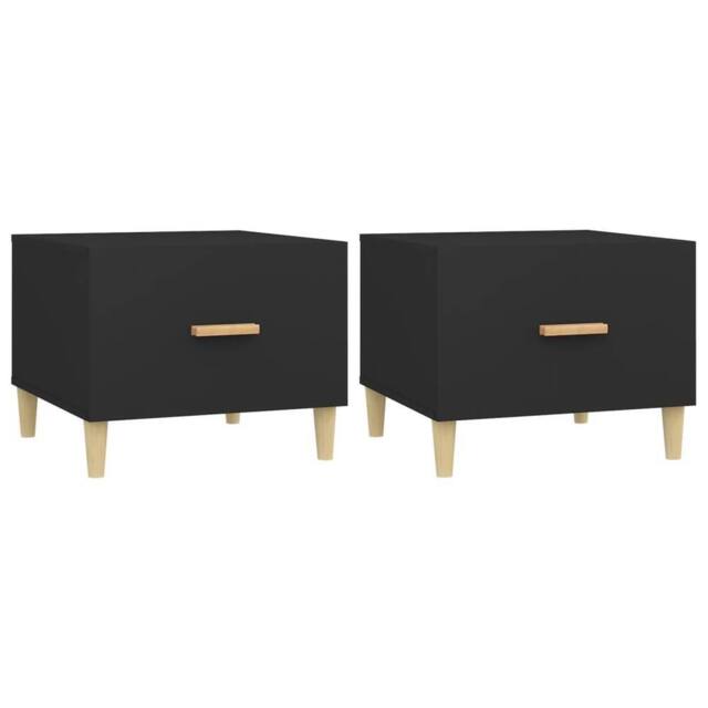 Berkfield Home Coffee Tables 2 pcs Black 50x50x40 cm Engineered Wood - Size: 50 x 50 x 40 cm - image 1