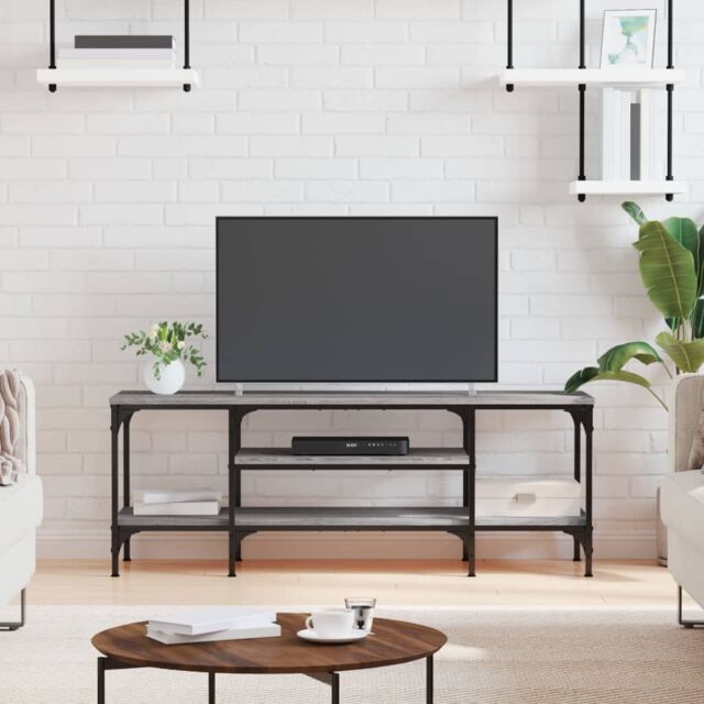 Berkfield Home TV Cabinet Grey Sonoma 121x35x45 cm Engineered Wood&Iron - Size: 121 x 35 x 45 cm - image 1