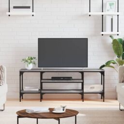 Berkfield Home TV Cabinet Grey Sonoma 121x35x45 cm Engineered Wood&Iron - Size: 121 x 35 x 45 cm - thumbnail 1