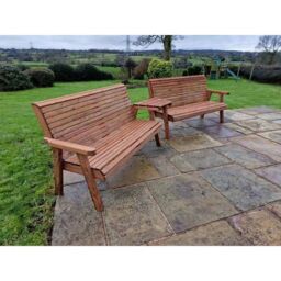 Churnet Valley Garden Furniture Ltd Valley 6 Seat Set 2X3B Angled Tray - Timber - Fully Assembled in Brown - thumbnail 3