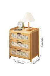 H&O Direct Wooden 3-Drawers Nightstand for Bedroom in Brown - thumbnail 5