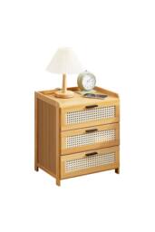 H&O Direct Wooden 3-Drawers Nightstand for Bedroom in Brown - thumbnail 4