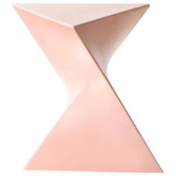 Wyld and Coco Pastel Pink Triangular Side Table Lightweight Synthetic Geometric - thumbnail 3