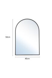 Living and Home 50x 70cm Modern Arched Metal Frame Bathroom Wall Mirror in Black - Size: 50x 70 cm - thumbnail 9