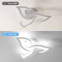 Goeco LED Flower Ceiling Light, 36W, Modern Ceiling Light 6500K for Bedroom in Silver - thumbnail 7