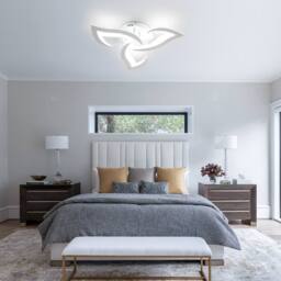 Goeco LED Flower Ceiling Light, 36W, Modern Ceiling Light 6500K for Bedroom in Silver - thumbnail 3