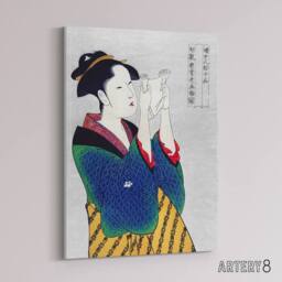 "Artery8 Woman Reading Letter Portrait Canvas Wall Art Print Kitagawa - Size: W24"" x H32""" - thumbnail 2