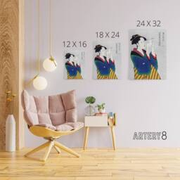 "Artery8 Woman Reading Letter Portrait Canvas Wall Art Print Kitagawa - Size: W24"" x H32""" - thumbnail 4