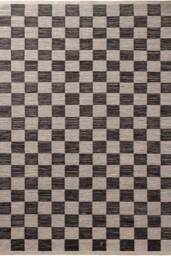 THE RUGS Handloom Jute Rug Rex Reversible White Black Checkerboard - Size: 80 cm x 300 cm - thumbnail 1