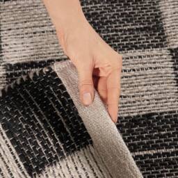 THE RUGS Handloom Jute Rug Rex Reversible White Black Checkerboard - Size: 80 cm x 300 cm - thumbnail 9