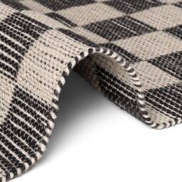 THE RUGS Handloom Jute Rug Rex Reversible White Black Checkerboard - Size: 80 cm x 300 cm - thumbnail 8