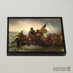 "Artery8 Leutze Washington Crossing The Delaware Framed Canvas Wall Art Print - Size: W12"" x H16""" - thumbnail 2