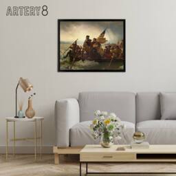 "Artery8 Leutze Washington Crossing The Delaware Framed Canvas Wall Art Print - Size: W12"" x H16""" - thumbnail 3