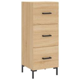 Berkfield Home Highboard Sonoma Oak 34.5x34x180 cm Engineered Wood in Brown - thumbnail 5