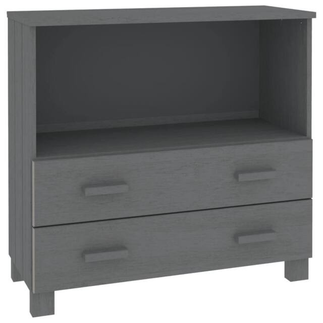 Berkfield Home Sideboard HAMAR Dark Grey 85x35x80 cm Solid Wood Pine - Size: 85 x 35 x 80 cm - image 1