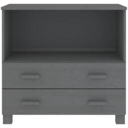 Berkfield Home Sideboard HAMAR Dark Grey 85x35x80 cm Solid Wood Pine - Size: 85 x 35 x 80 cm - thumbnail 5