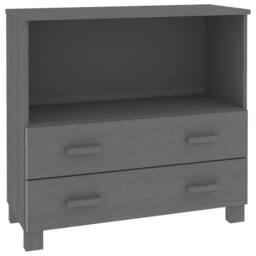 Berkfield Home Sideboard HAMAR Dark Grey 85x35x80 cm Solid Wood Pine - Size: 85 x 35 x 80 cm - thumbnail 1