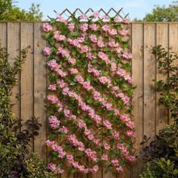 Garden Greatness Solar InLit Pink Blossom Garden Trellis - thumbnail 2