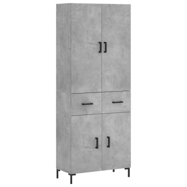 Berkfield Home Highboard Concrete Grey 69.5x34x180 cm Engineered Wood - image 1